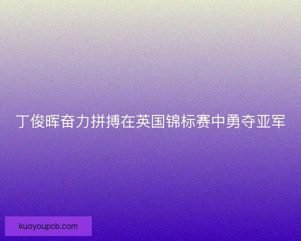丁俊晖奋力拼搏在英国锦标赛中勇夺亚军 丁俊晖奋力拼搏在英国锦标赛中勇夺亚军