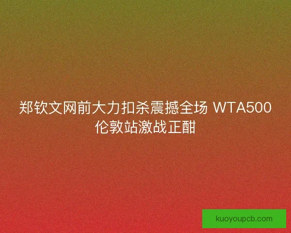 郑钦文网前大力扣杀震撼全场 WTA500伦敦站激战正酣