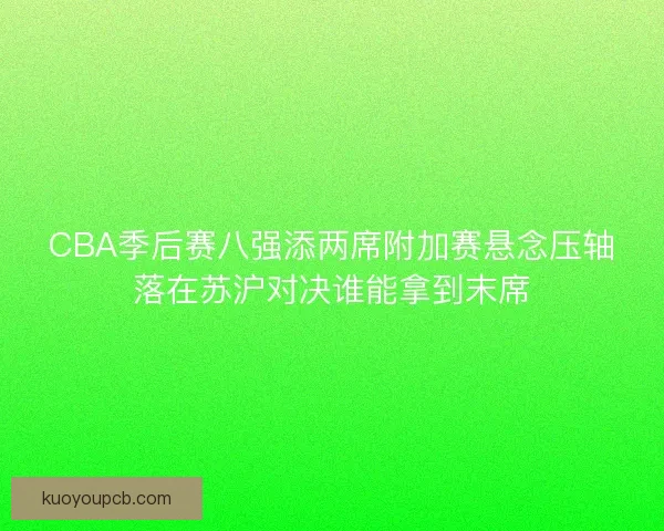 CBA季后赛八强添两席附加赛悬念压轴落在苏沪对决谁能拿到末席 CBA季后赛八强添两席附加赛悬念压轴落在苏沪对决谁能拿到末席