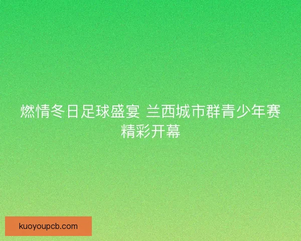 燃情冬日足球盛宴 兰西城市群青少年赛精彩开幕 燃情冬日足球盛宴 兰西城市群青少年赛精彩开幕